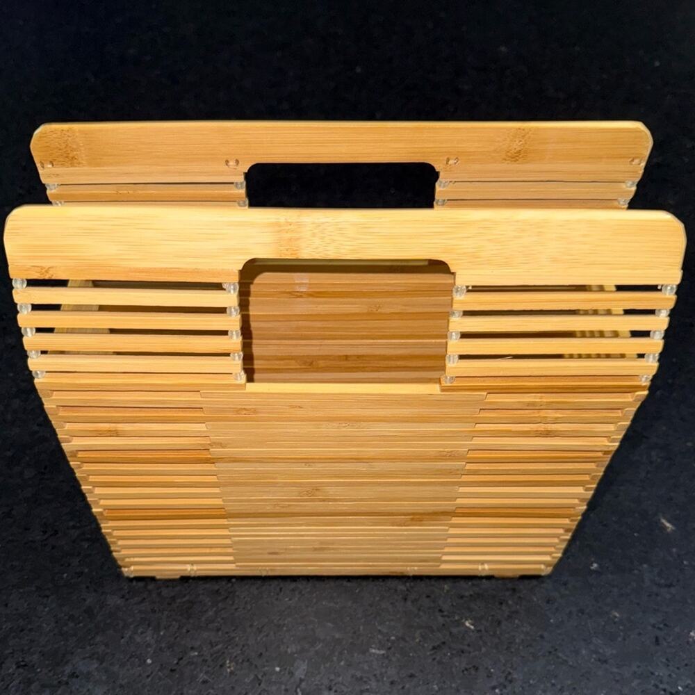 NEW C&C California Bamboo Beach Collection SLATTED Purse Handbag clutch Unique